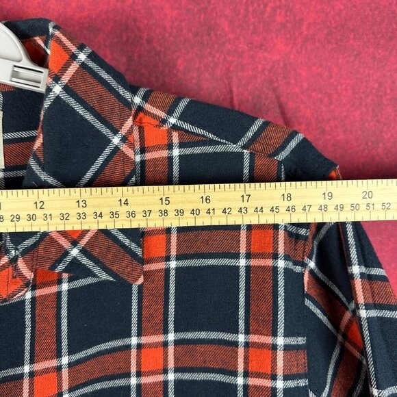 NORTHEAST OUTFITTERS MEN'S PLAID BUTTON DOWN FLANEL SHIRT SIZE XL BLACK ORANGE - Picture 6 of 10